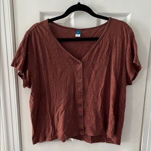Old Navy Women's Rust Button-Down Shirt